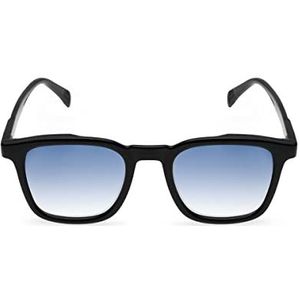 Contacta, Suncity Zonnebril en leesbril voor dames en heren, rechthoekige vorm met blauwe glazen, kleur zwart, dioptrieën +3,00, 30 g
