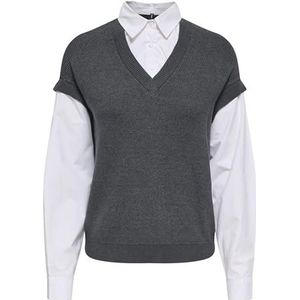 Onlpayson Ls Polo Mix Vest KNT, dark grey melange, XL
