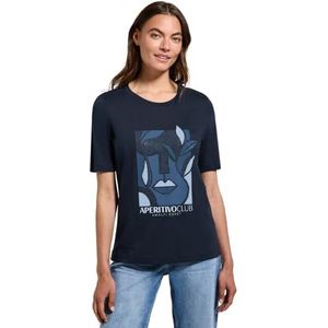 Cecil - Dames Shirt - Blauw - Met Print - Korte Mouwen