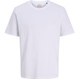 JACK & JONES - Shirt - Wit - Ronde Hals - Kwartmouw