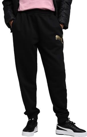 PUMA - Essentials Metallic - Sweatpants - Zwart/Goud