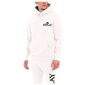 Replay Heren capuchontrui, 001, wit, XL