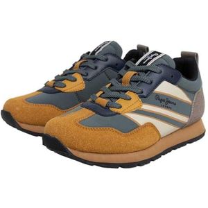 Pepe Jeans Foster Cross B Sneaker, groen (Casting Green), 6 UK, Groen Gieten Groen, 39 EU