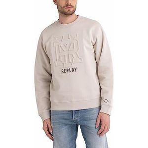 Replay Heren M6716 Sweatshirt, 012 Platinum, XL, Platinum 012, XL