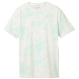 TOM TAILOR T-shirt voor jongens, 35523 - White Turquoise Tie Dye Design, 128 cm