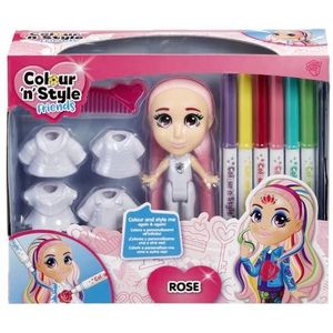 Goliath - Colour 'N' Style - Roze pop - Creëert oneindige looks - Creatieve vrije tijd - Inclusief 1 kam en 6 gekleurde viltstiften - Voor meisjes vanaf 3 jaar