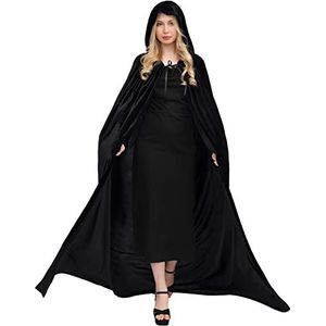 Myir JUN mantel met capuchon Unisex, zwarte mantel voor vrouwen mannen kinderen volwassenen vampier kostuum jongens Halloween kostuum zwarte mantel (Zwart, XL)