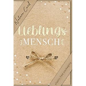 bsb - Lieblingsmensch kaart - kraftpapier - kaart met leuk motief - duurzame kaart met envelop - cadeau beste vriendin of vriend - kaart liefde & vriendschap 11,5 x 17 cm