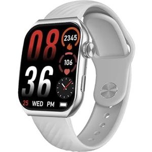Trevi T-FIT 400C Smartwatch met bluetooth-oproepfunctie, AMOLED-display, 1,96 inch (1,96 inch), wellness- en activiteitscontrole, meldingen van sociale media, waterdicht IP67, grijs