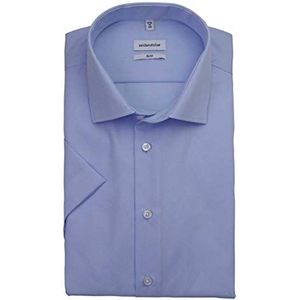 Seidensticker Heren Herren Business Hemd Slim Fit Formele Shirt, Blauw (Hellblau 14), 37