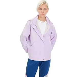TRENDYOL dames oversized met capuchon rits coat, lila, XS