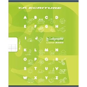 Calligraphe 108502C - Set van 20 Groen oefenschriften - 17x22cm - 32 dubbele gelijnd pagina's met 4mm verticale effen wit tussenruimte - 90 g papier - offsetkarton kaft - merk van Clairefontaine