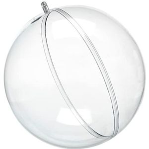 RAYHER 3946237 plastic bol, 2-delig, 16 cm met 15 mm gat voor LED-ketting, kristal