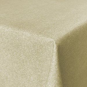 Vlekbestendig gecoat katoenen tafelkleed - kwaliteit stof - vuil & waterafstotend - veegt schoon, beige, 220 x 140cm