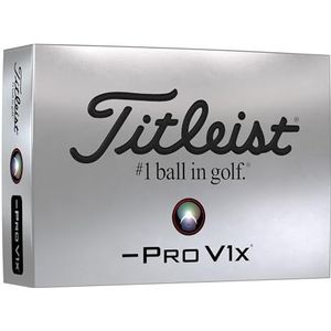 Titleist Pro V1x golfbal met linkerdashboard, uniseks, wit, één maat