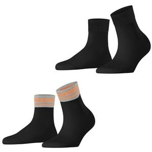 Esprit - Retro Glitter - Sokken - Zwart - 2-Pack - Gedessineerd Katoen