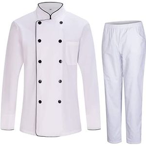 MISEMIYA - Koksjas en broek voor heren - koksjas voor heren - uniform voor gastronomie - Ref. 842-8312, Jassen en broek 842b8 - wit, XXL