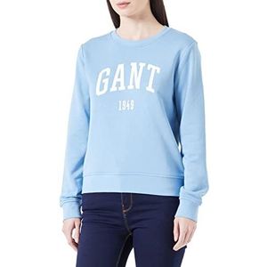 GANT Dames Logo C-Neck Sweatshirt, Gentle Blue, Standaard, Gentle Blue, S