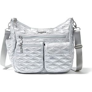 Baggallini Dames Modern Everywhere tas, zilver-metallic quilt, eenheidsmaat, zilver metallic quilt, One Size