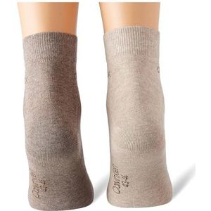 Calvin Klein Dagelijkse platte katoenen sokken voor heren, 2 stuks, bruin, melange bruin, 43-45 EU, Bruin melange, 43-45 EU