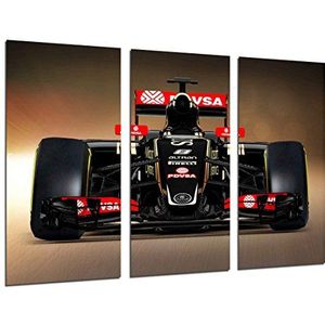 MULTI Houten Afdrukken Art Print Box Ingelijste Beeld Wandopknoping - Auto Formule 1, Lotus Renault F1, Grosjean, (Totale afmeting: 38,2"" x 24,4""), Ingelijst En Klaar om op te hangen - ref. 26508