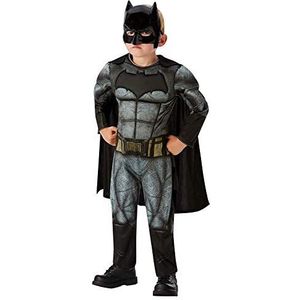 Rubie's Officieel DC Justice League Batman Deluxe, kinderkostuum - middelbare leeftijd 5-6 jaar, lichaamslengte 116 cm, werelddag van het boek, zwart