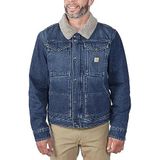 Carhartt - Relaxed Fit Denim Werkjas - Blauwe Denim - 100% Katoen - Sherpa Voering