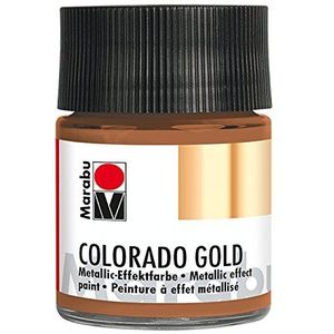 Marabu Colorado Gold 12640005794 - metallic effectverf, antiek koper 50 ml, op waterbasis, lichtecht, weerbestendig, sneldrogend, voor kwasten en stippen op absorberende ondergronden