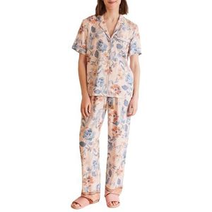 Women'Secret Lange pyjama mix en match batik set voor dames, Meerkleurig, L