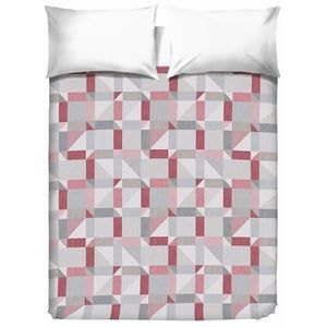 PENSIERI DELICATI Sprei voor tweepersoonsbed, 260 x 280 cm, eenpersoonsbed, 100% piqué-katoen, ideaal als sprei voor een tweepersoonsbed, motief: Athene, rood, 100% Made in Italy