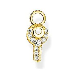 Thomas Sabo Dames oorring hanger sleutel 925 sterling zilver 750 geelgoud verguld met zirkonia, EP015-414-14