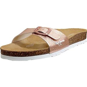 Pepe Jeans Oban Smart Flat sandaal voor dames, Poeder Roze, 42 EU