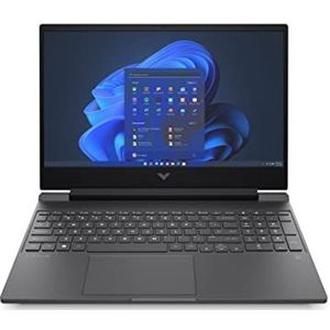 HP Victus 15-fa0085nf, laptop, Intel Core i5 12450H, 16 GB RAM, 512 GB SSD, Nvidia RTX 3050 4 GB, 15,6 inch FHD IPS 144 Hz ontspiegeld, Windows 11, gaming-pc, AZERTY-toetsenbord, grijs