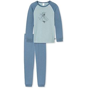 Schiesser Originele Classics Pak Lange tweedelige pyjama, blauw (jeansblauw 816), 140 cm