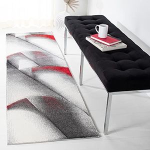 Safavieh Hollywood Collectie HLW716Q Mid-Century Moderne Abstracte Runner, 2' 3"" x 8', Grijs/Rood