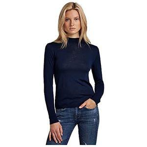 G-STAR RAW Dames Mock Pullover Sweater, Blauw (Luna Blue B692-c630), XXS