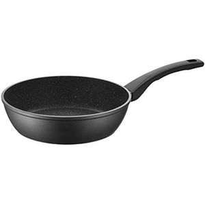 MÄSER 931593 serie Leonis, gecoate stoofpan 24 cm, hoge braadpan met hoogwaardige antiaanbaklaag, geschikt voor inductie, aluminium, zwart