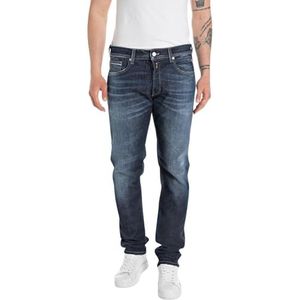Replay Heren Jeans Grover Straight-Fit, donkerblauw 007-6, 28W / 30L