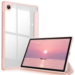 FINTIE Hybride slanke hoes voor Samsung Galaxy Tab A8 10.5"" 2021 Model (SM-X200/X205), schokbestendige hoes met transparante achterkant, automatisch waken/slapen, roségoud
