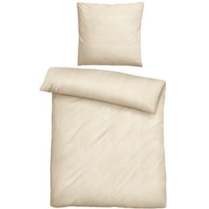 Biberna Sleep & Protect 0022294 Seersucker beddengoed set met kussensloop (katoen) 1x 135x200 cm + 1x 80x80 cm, cacao