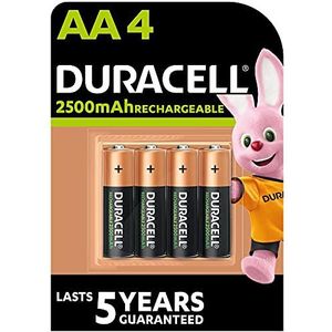 Duracell Rechargeable AA 2500mAh batterijen, verpakking van 4