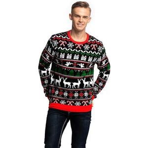 U LOOK UGLY TODAY Heren lelijke kerst trui, grappige grof gebreide Xmas trui met Santa rendier sneeuwvlok, Fab feestelijke beurs eiland, M, zwart, M