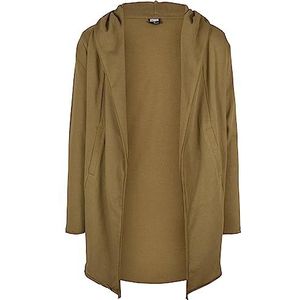 Urban Classics Herenjas Long Hooded Open Edge Cardigan, lang sweatjack met capuchon in vele kleuren, maten XS - 5XL, tiniolive, S