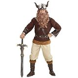 Widmann - Kostuum Viking Velkan, kazak, broek, riem, helm, laarsovertrekker, gallier, krijger, themafeest, carnaval