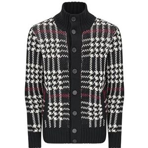 Inwood Heren Wool Blend High Neck Cardigan in Zwart, XS, Zwart, XS