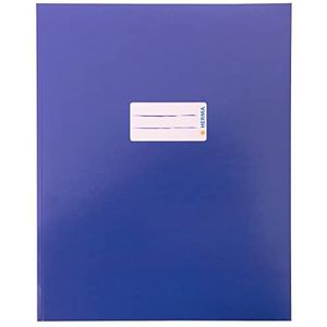 HERMA 20046 schriftomslag, kwart, karton, blauw, met tekstveld van stevig en extra sterk papier, boekhouder voor schoolschriften, gekleurd