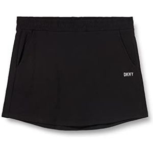 DKNY Dames metallic logo mini rok met zakken, zwart/zilver, XS, zwart/zilver, XS