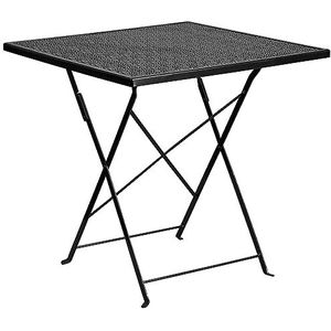 Flash Meubilair 28'' Vierkant Binnen-Outdoor Staal Opvouwbare Patio Tafel hedendaags 28' Zwart