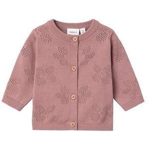 Name It Nbfhiclaudia LS Knit Card gebreide jas voor meisjes, Kleur: roze., 56 cm