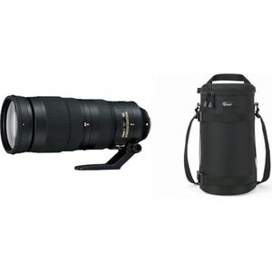 NIKON AF-S NIKKOR 200-500mm f/5.6E ed VR telezoom lens/objectief - JAA822DA, Zwart & Lowepro Lenshouder Cameratas, 13 x 32 cm, zwart